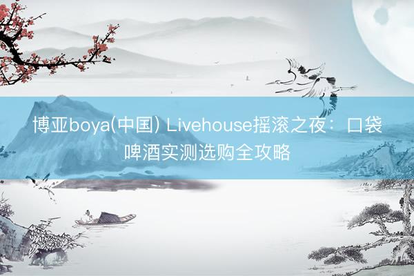 博亚boya(中国) Livehouse摇滚之夜：口袋啤酒实测选购全攻略