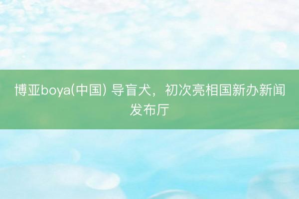 博亚boya(中国) 导盲犬，初次亮相国新办新闻发布厅