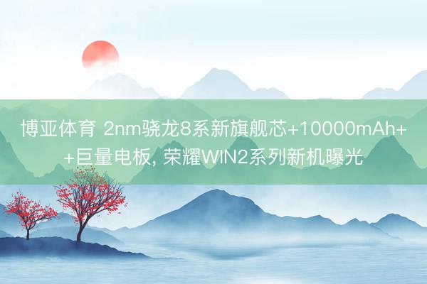 博亚体育 2nm骁龙8系新旗舰芯+10000mAh++巨量电板， 荣耀WIN2系列新机曝光