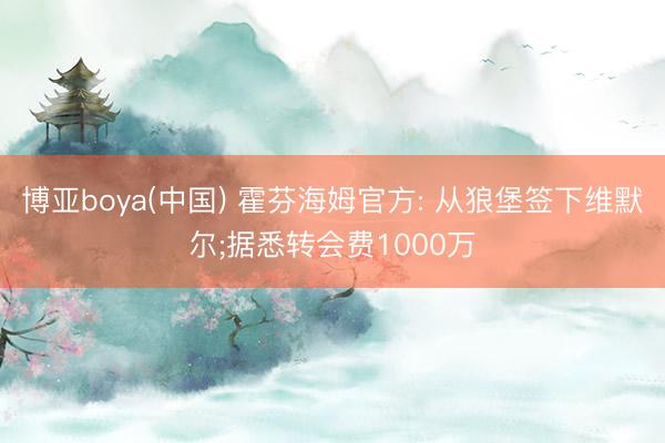 博亚boya(中国) 霍芬海姆官方: 从狼堡签下维默尔;据悉转会费1000万