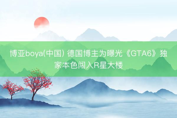 博亚boya(中国) 德国博主为曝光《GTA6》独家本色闯入R星大楼