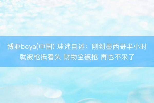 博亚boya(中国) 球迷自述：刚到墨西哥半小时就被枪抵着头 财物全被抢 再也不来了