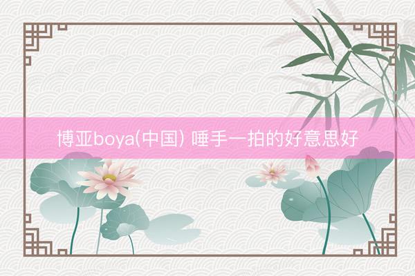 博亚boya(中国) 唾手一拍的好意思好