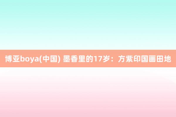 博亚boya(中国) 墨香里的17岁：方紫印国画田地